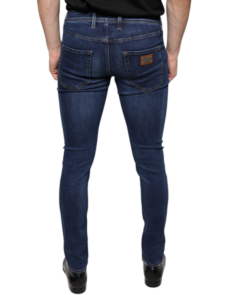 Dark Blue Cotton Stretch Skinny Denim Jeans Dolce & Gabbana