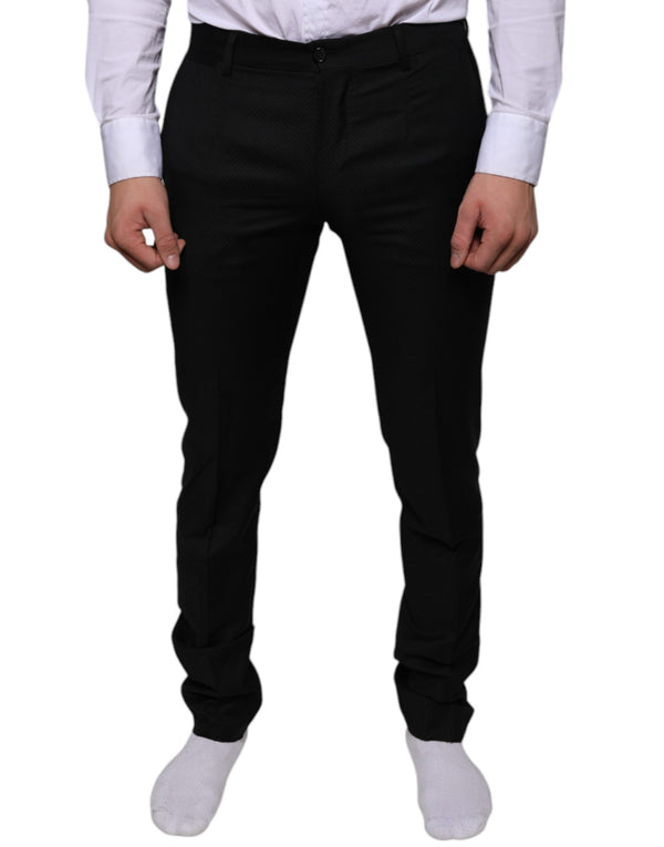 Black Wool Skinny Dress Formal Pants Dolce & Gabbana