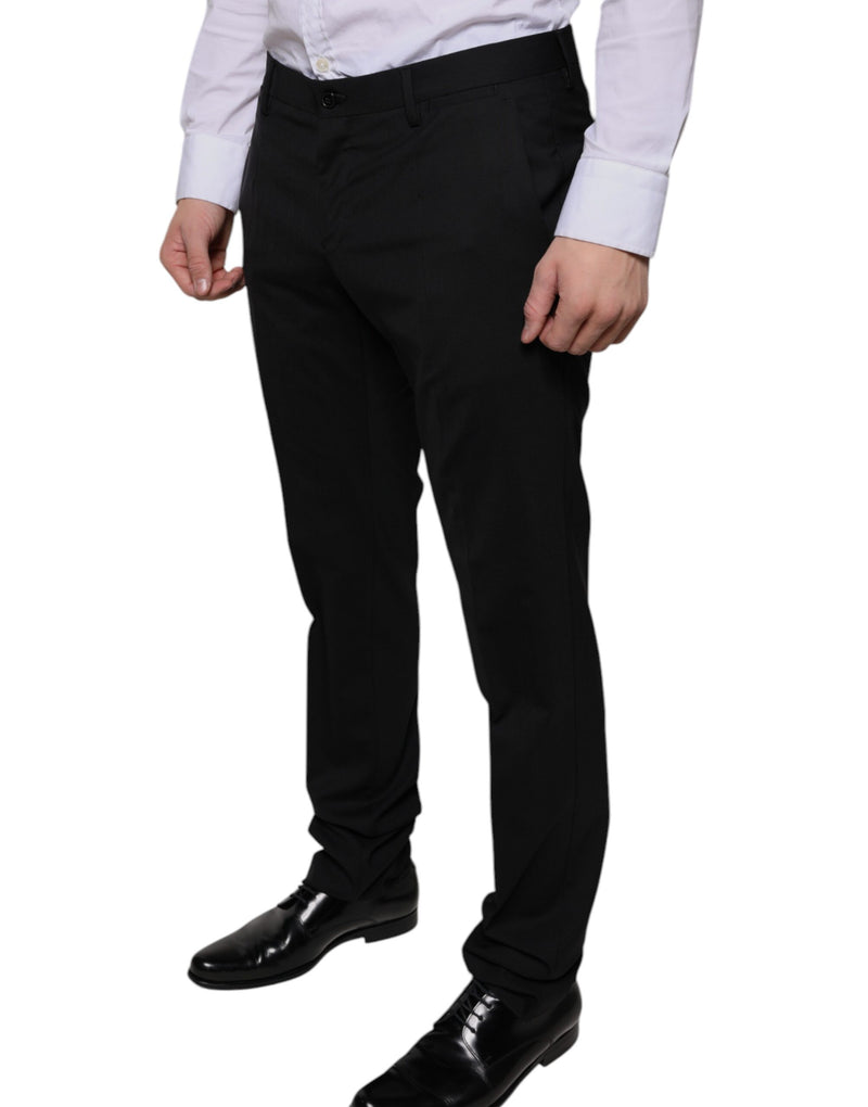 Black Wool Skinny Dress Formal Pants Dolce & Gabbana