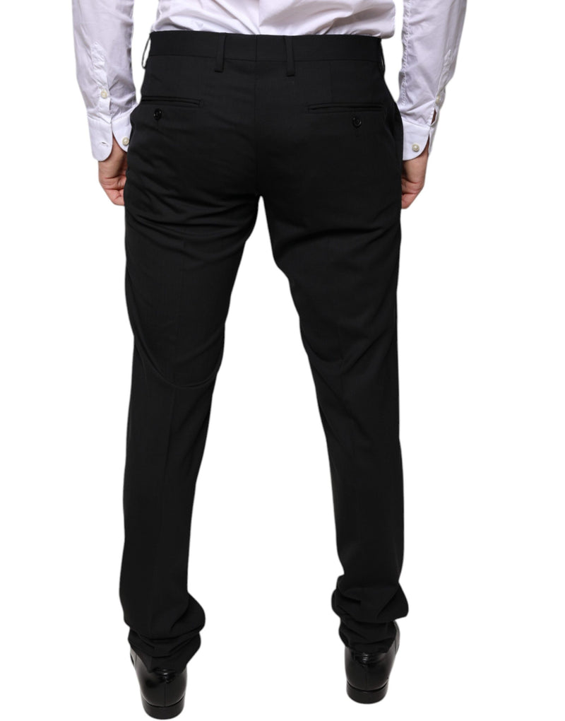 Black Wool Skinny Dress Formal Pants Dolce & Gabbana