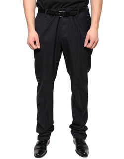 Black Wool Skinny Dress Formal Pants Dolce & Gabbana