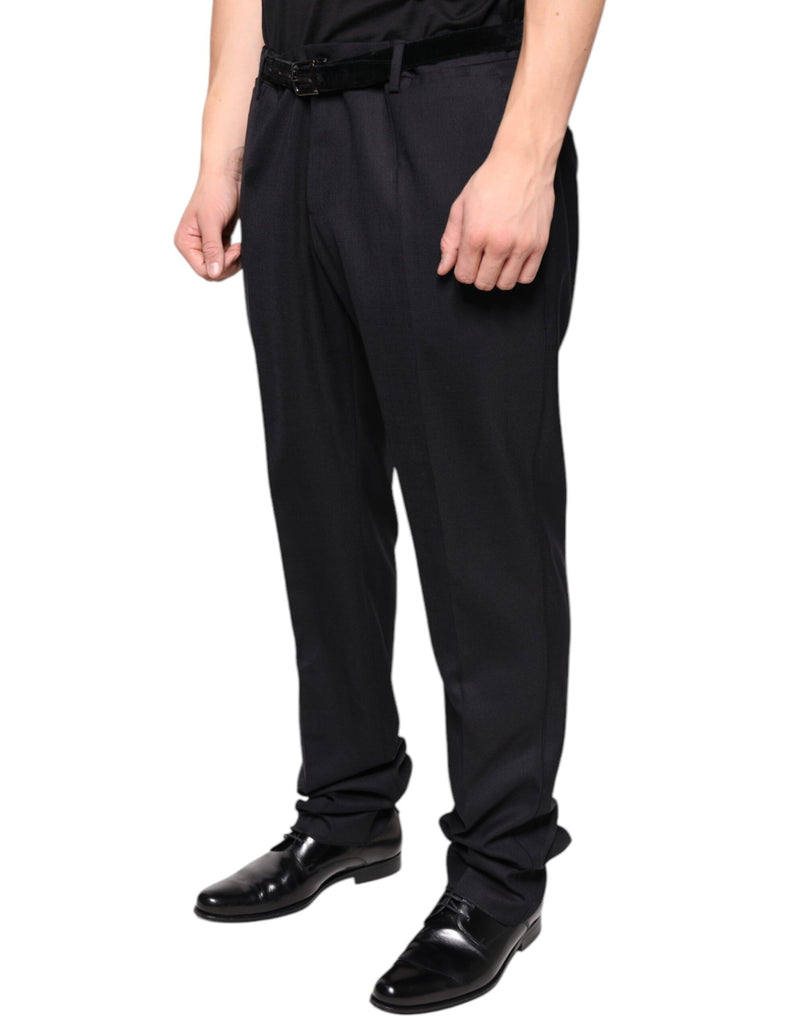 Black Wool Skinny Dress Formal Pants Dolce & Gabbana