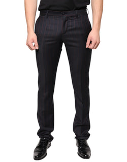 Black Stripes Skinny Men Dress Pants Dolce & Gabbana