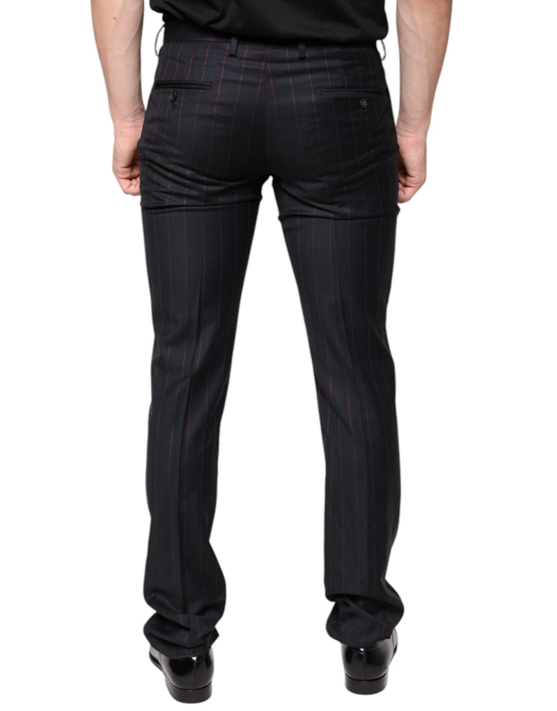 Black Stripes Skinny Men Dress Pants Dolce & Gabbana