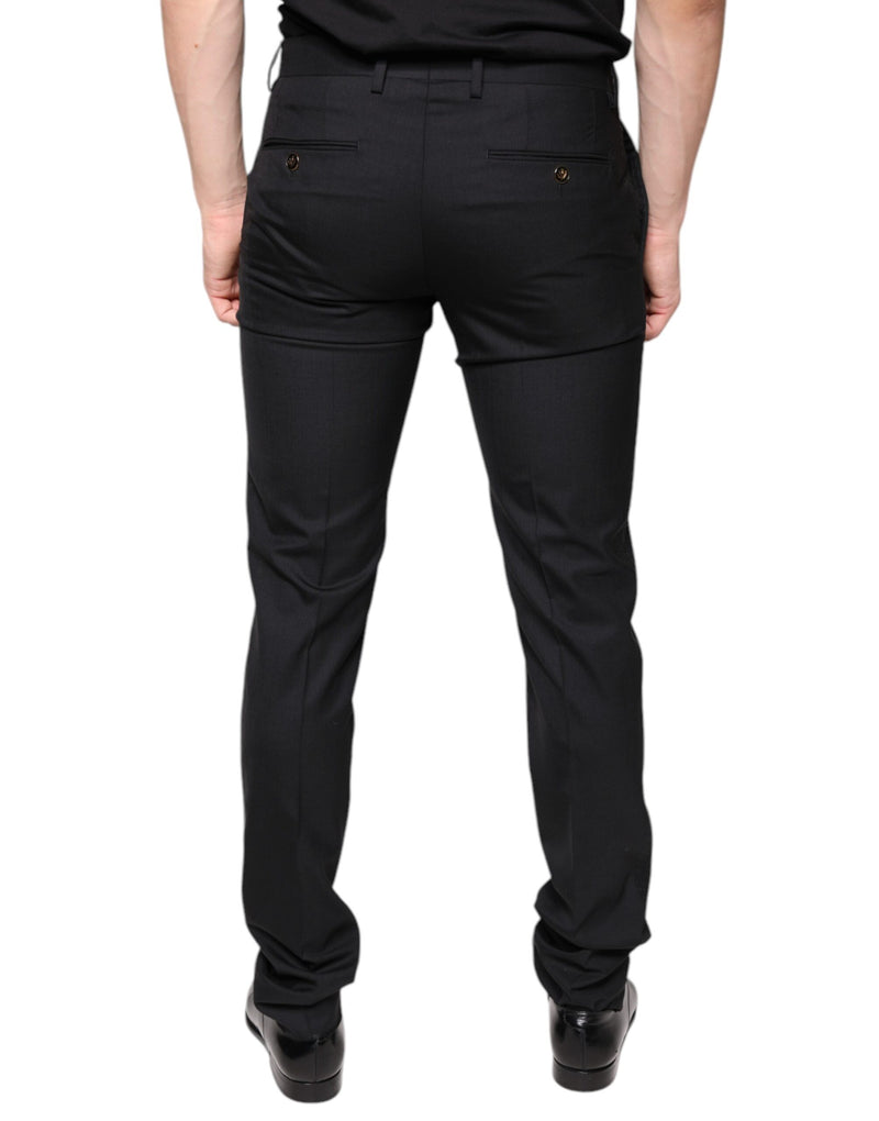 Black Wool Skinny Men Dress Pants Dolce & Gabbana