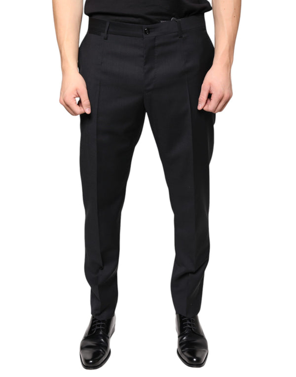 Black Wool Skinny Men Dress Pants Dolce & Gabbana