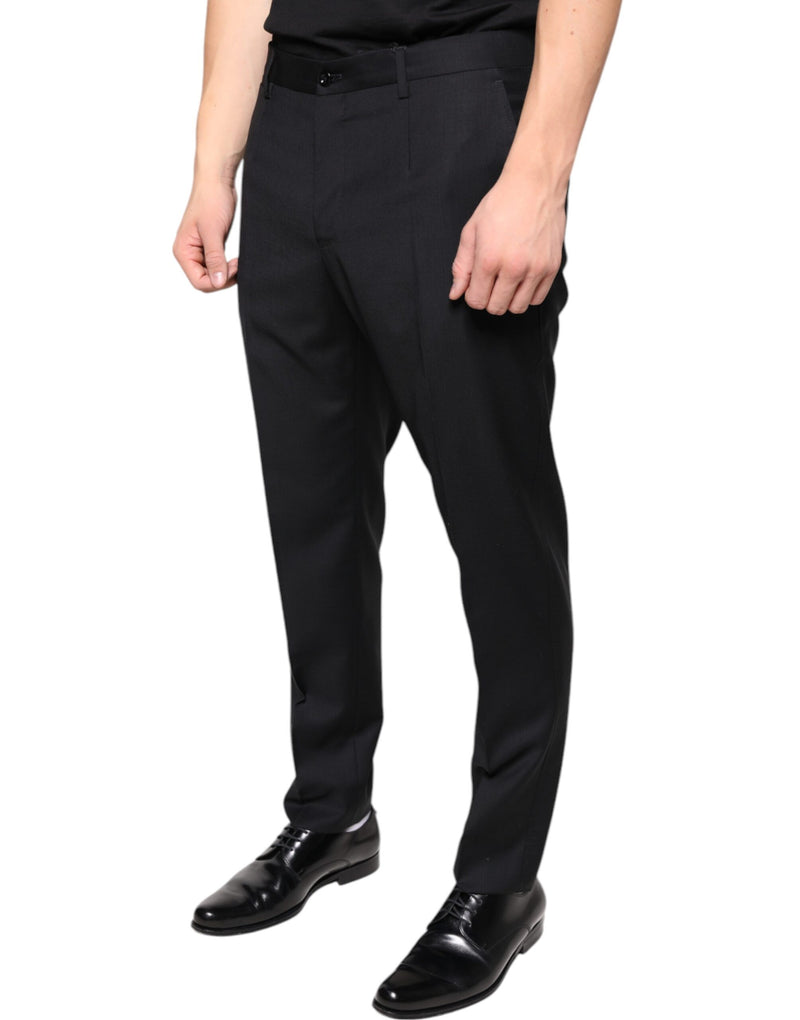 Black Wool Skinny Men Dress Pants Dolce & Gabbana