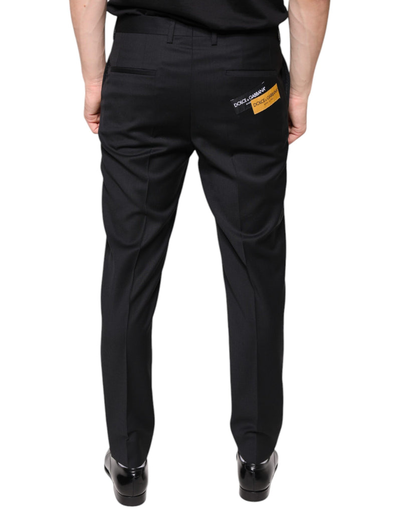 Black Wool Skinny Men Dress Pants Dolce & Gabbana