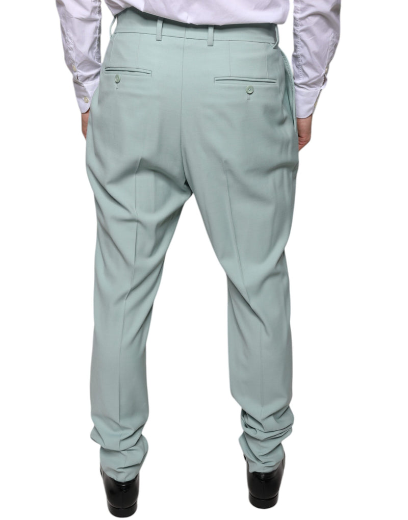 Mint Green Cotton Dress Pants Dolce & Gabbana