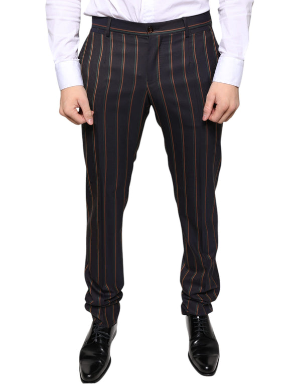 Brown Stripes Skinny Men Dress Pants Dolce & Gabbana