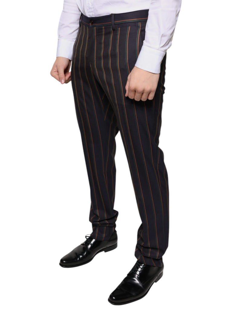 Brown Stripes Skinny Men Dress Pants Dolce & Gabbana