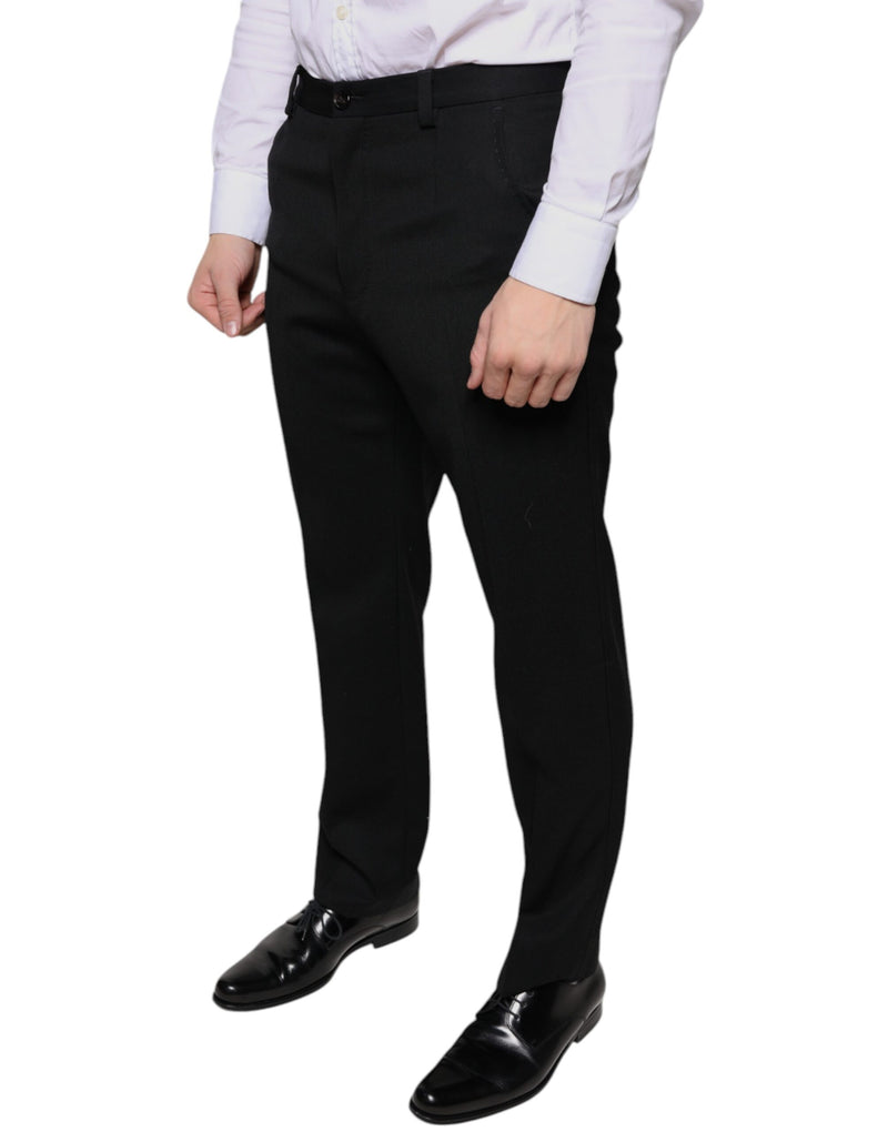 Black Wool Skinny Men Dress Pants Dolce & Gabbana