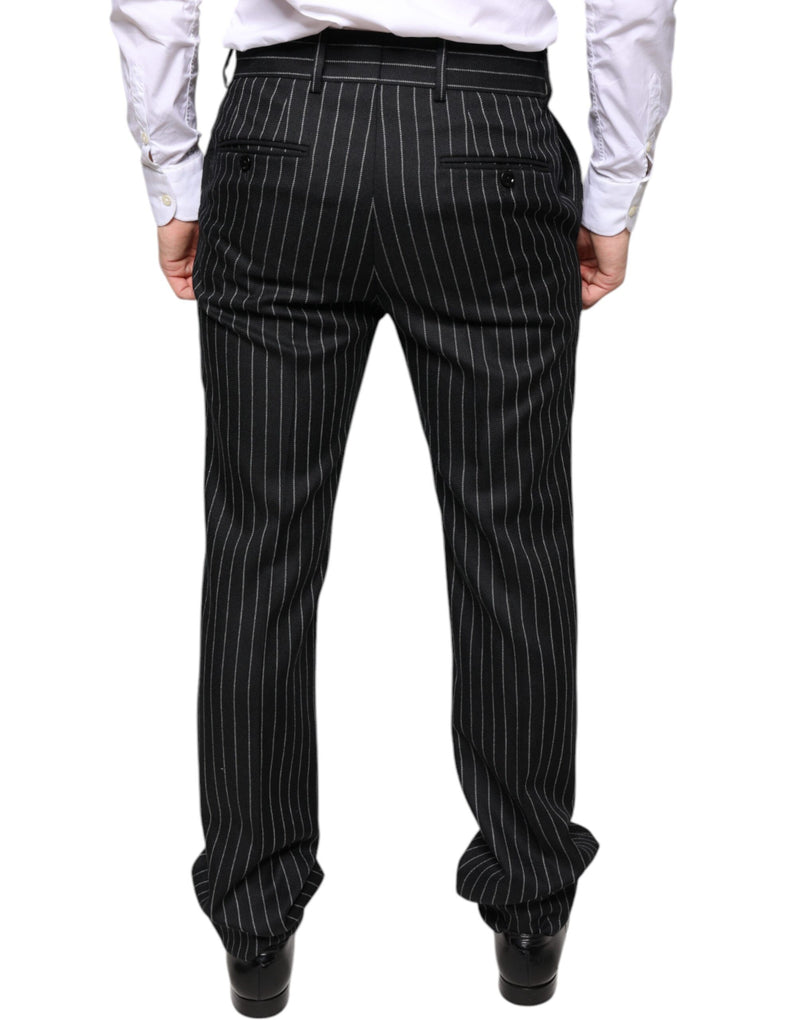 Black Stripes Skinny Men Dress Pants Dolce & Gabbana