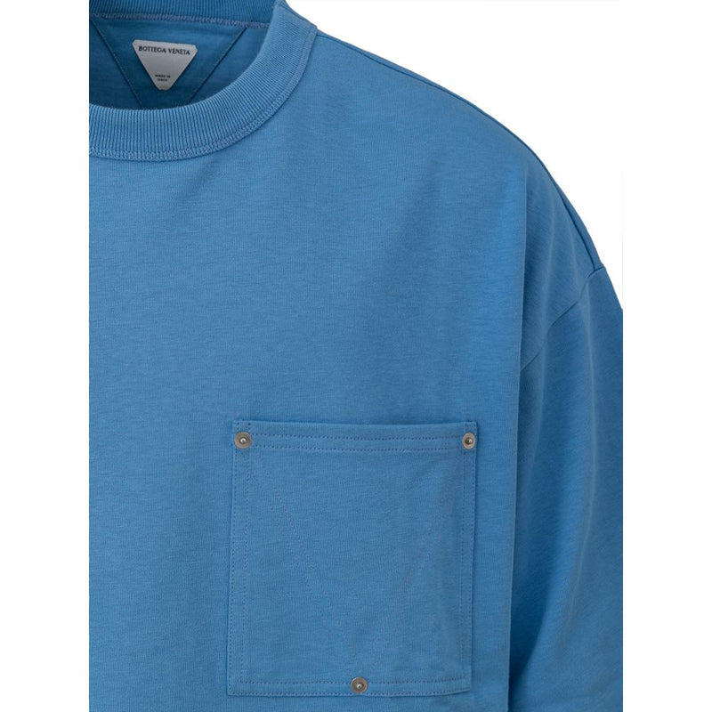 Light Blue Cotton T-Shirt Bottega Veneta