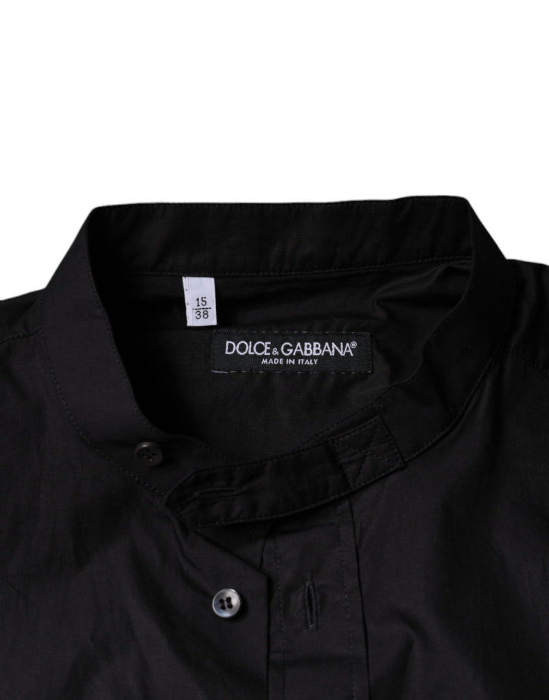 Black Cotton Button Down Men Casual Shirt Dolce & Gabbana