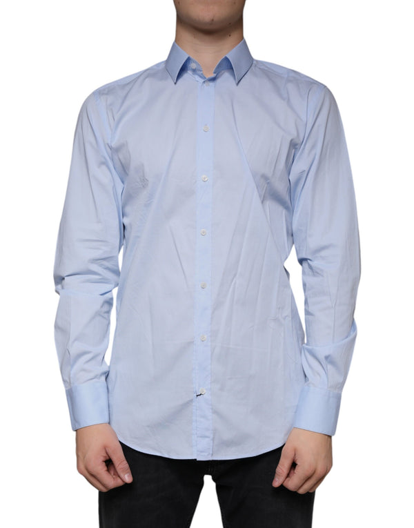 Light Blue MARTINI Cotton Dress Formal Shirt Dolce & Gabbana