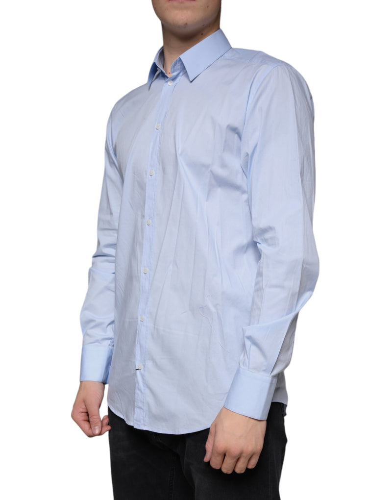 Light Blue MARTINI Cotton Dress Formal Shirt Dolce & Gabbana