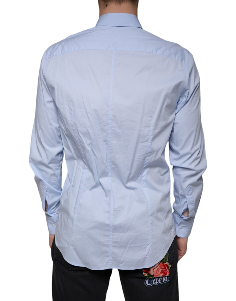 Light Blue MARTINI Cotton Dress Formal Shirt Dolce & Gabbana