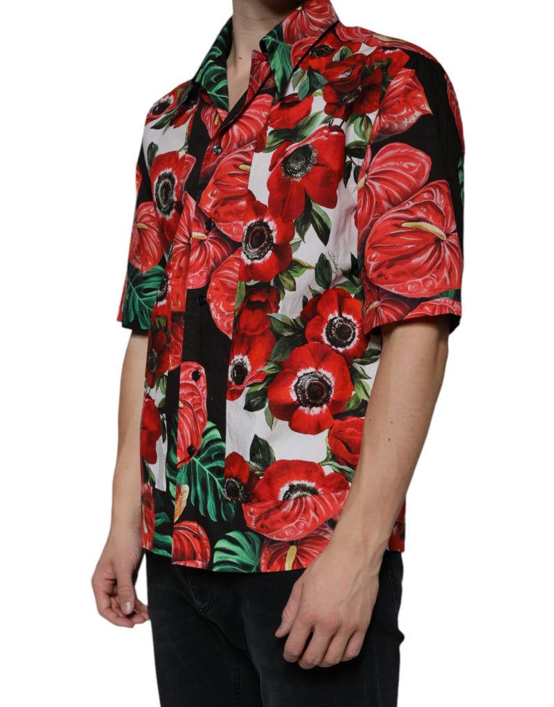 Multicolor Anemone Button Down Casual Shirt Dolce & Gabbana