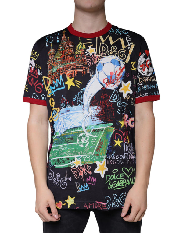 Multicolor Graphic Print Cotton Crew Neck T-shirt Dolce & Gabbana