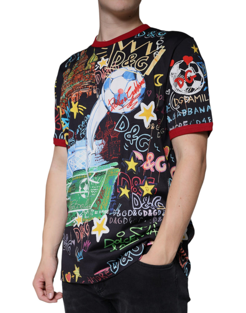 Multicolor Graphic Print Cotton Crew Neck T-shirt Dolce & Gabbana