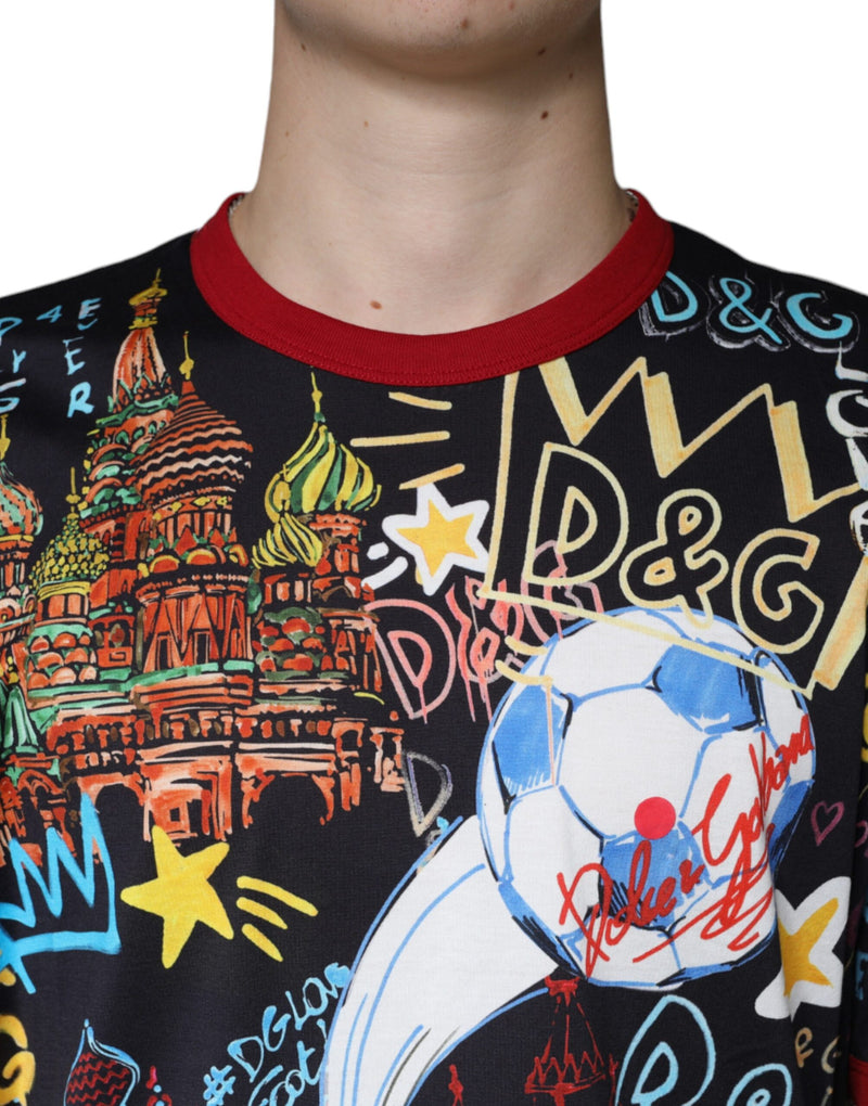 Multicolor Graphic Print Cotton Crew Neck T-shirt Dolce & Gabbana