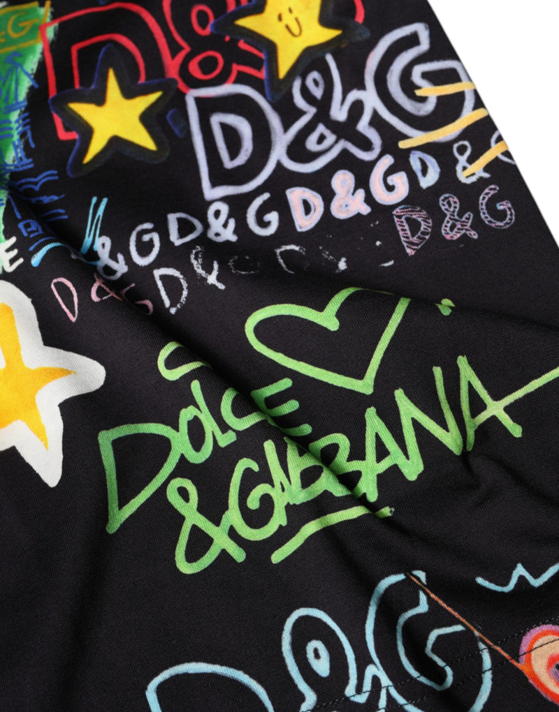 Multicolor Graphic Print Cotton Crew Neck T-shirt Dolce & Gabbana