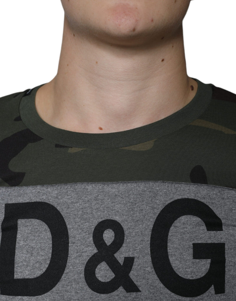 Multicolor Camouflage Cotton Crew Neck T-shirt Dolce & Gabbana