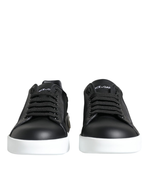 Black Calf Leather Portofino Sneakers Shoes Dolce & Gabbana