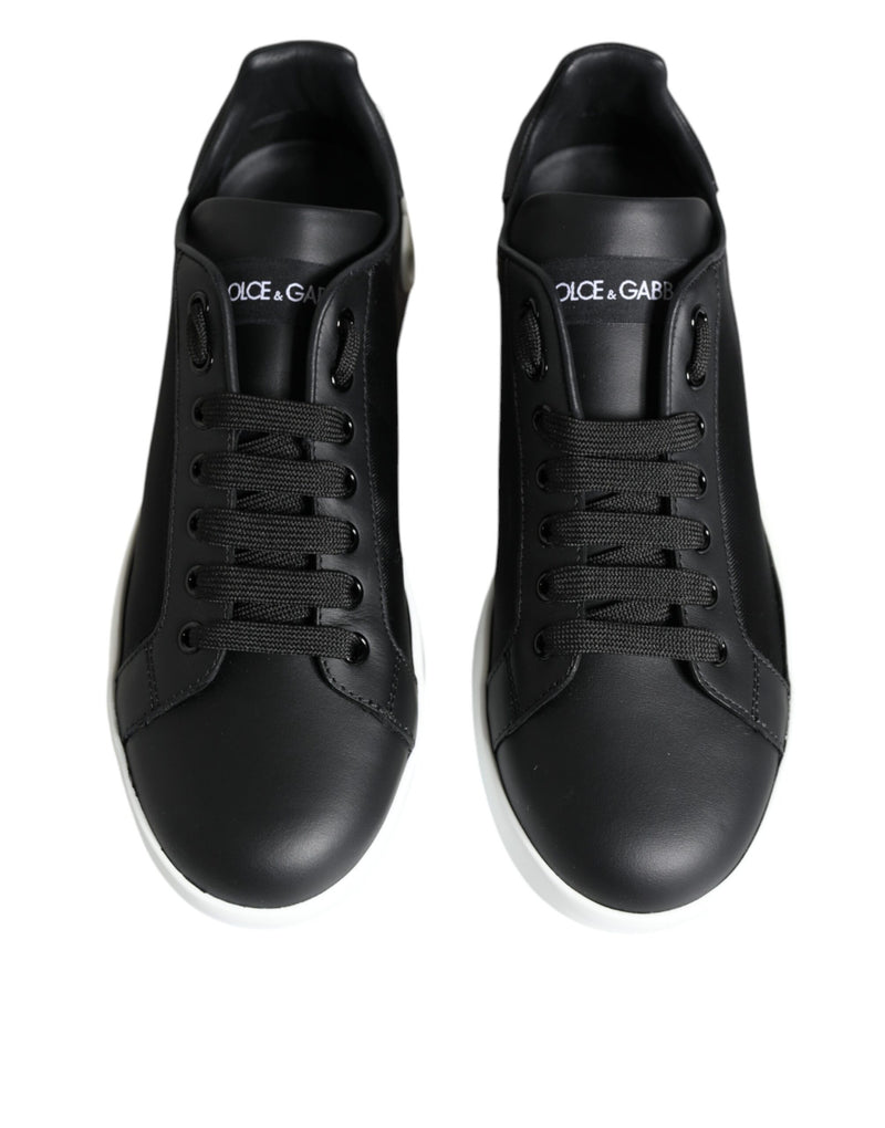 Black Calf Leather Portofino Sneakers Shoes Dolce & Gabbana