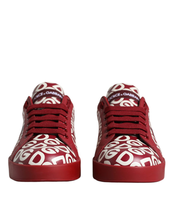 White Red Leather DG Mania Sneakers Shoes Dolce & Gabbana