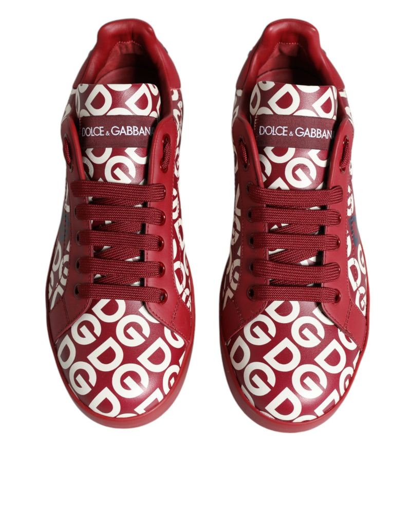 White Red Leather DG Mania Sneakers Shoes Dolce & Gabbana