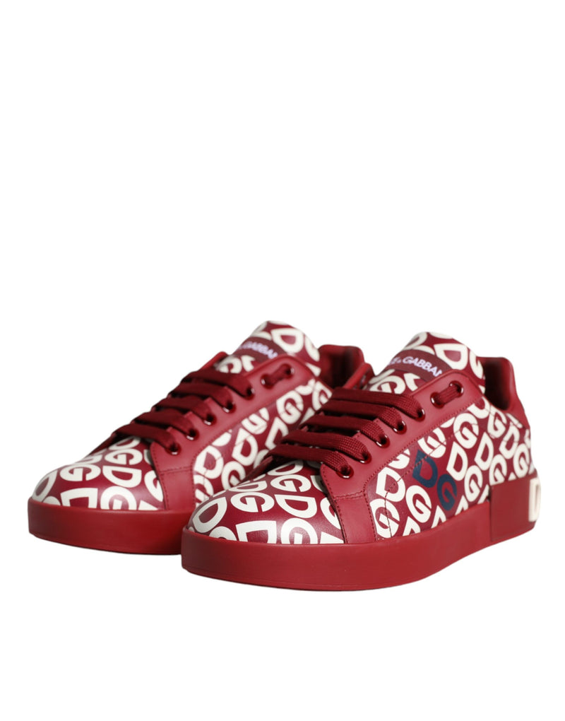 White Red Leather DG Mania Sneakers Shoes Dolce & Gabbana