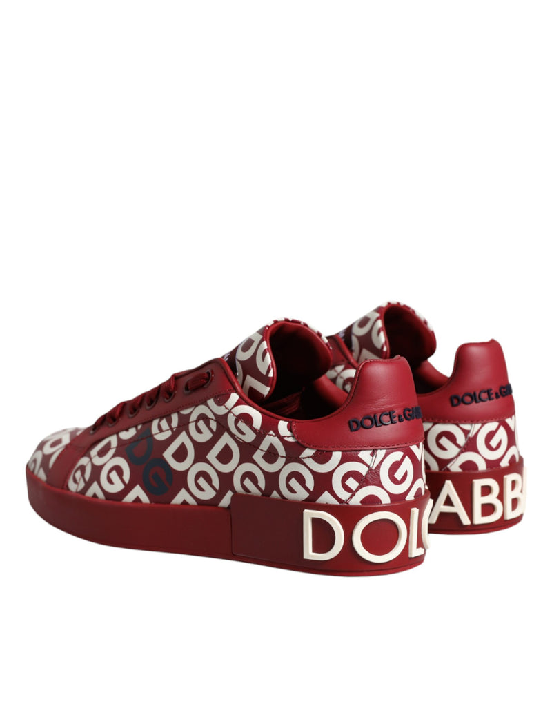 White Red Leather DG Mania Sneakers Shoes Dolce & Gabbana