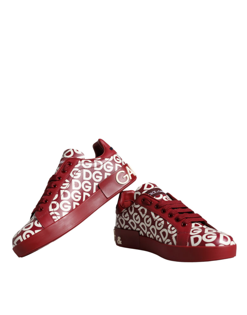 White Red Leather DG Mania Sneakers Shoes Dolce & Gabbana