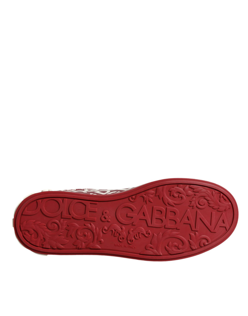 White Red Leather DG Mania Sneakers Shoes Dolce & Gabbana