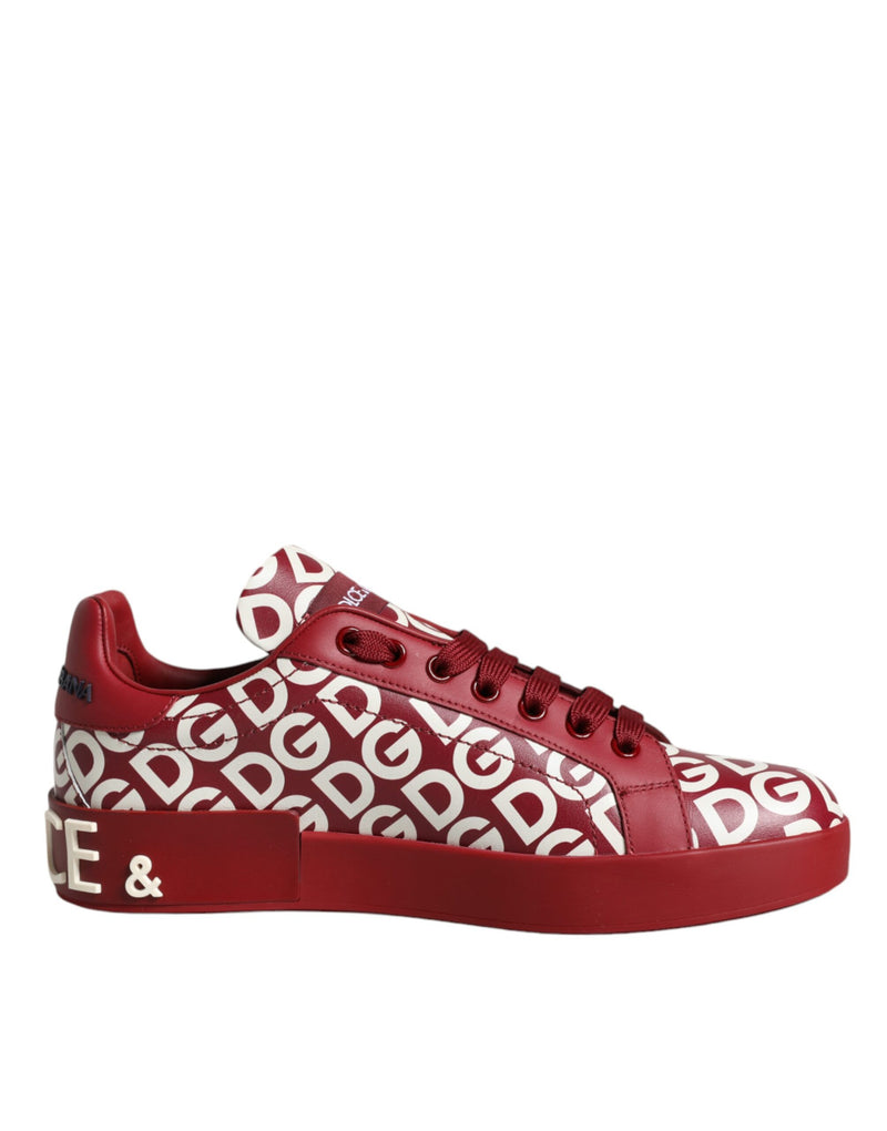 White Red Leather DG Mania Sneakers Shoes Dolce & Gabbana