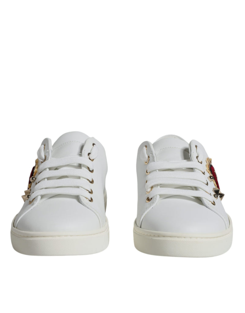 White Portofino Sacred Heart Sneakers Shoes Dolce & Gabbana