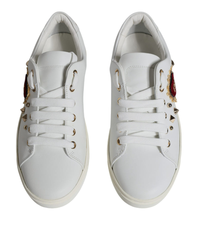 White Portofino Sacred Heart Sneakers Shoes Dolce & Gabbana