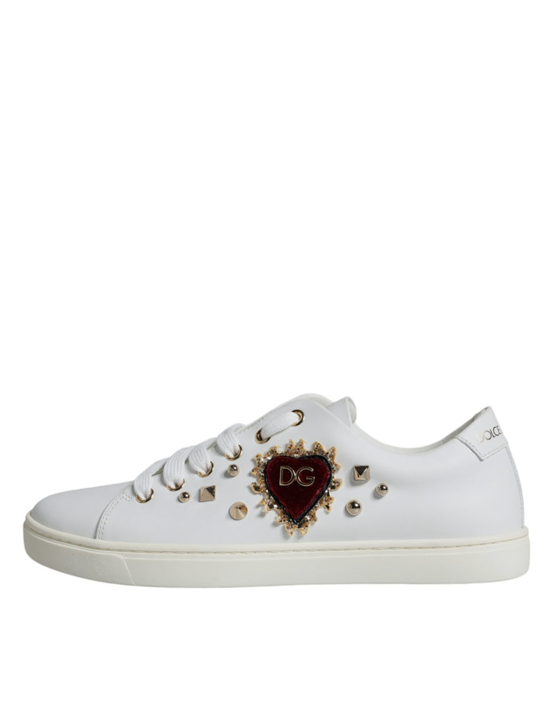 White Portofino Sacred Heart Sneakers Shoes Dolce & Gabbana