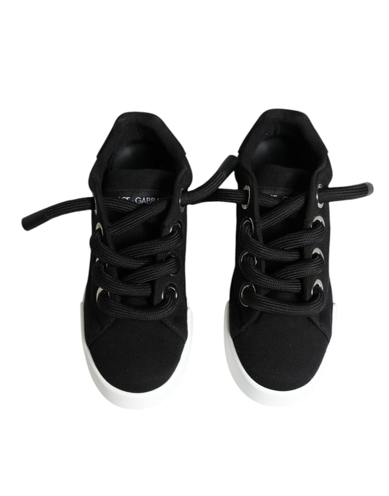 Black Portofino Low Top Sneakers Shoes Dolce & Gabbana