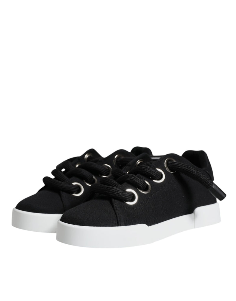 Black Portofino Low Top Sneakers Shoes Dolce & Gabbana