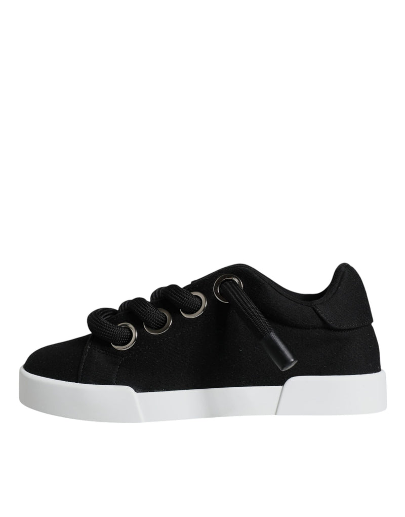 Black Portofino Low Top Sneakers Shoes Dolce & Gabbana