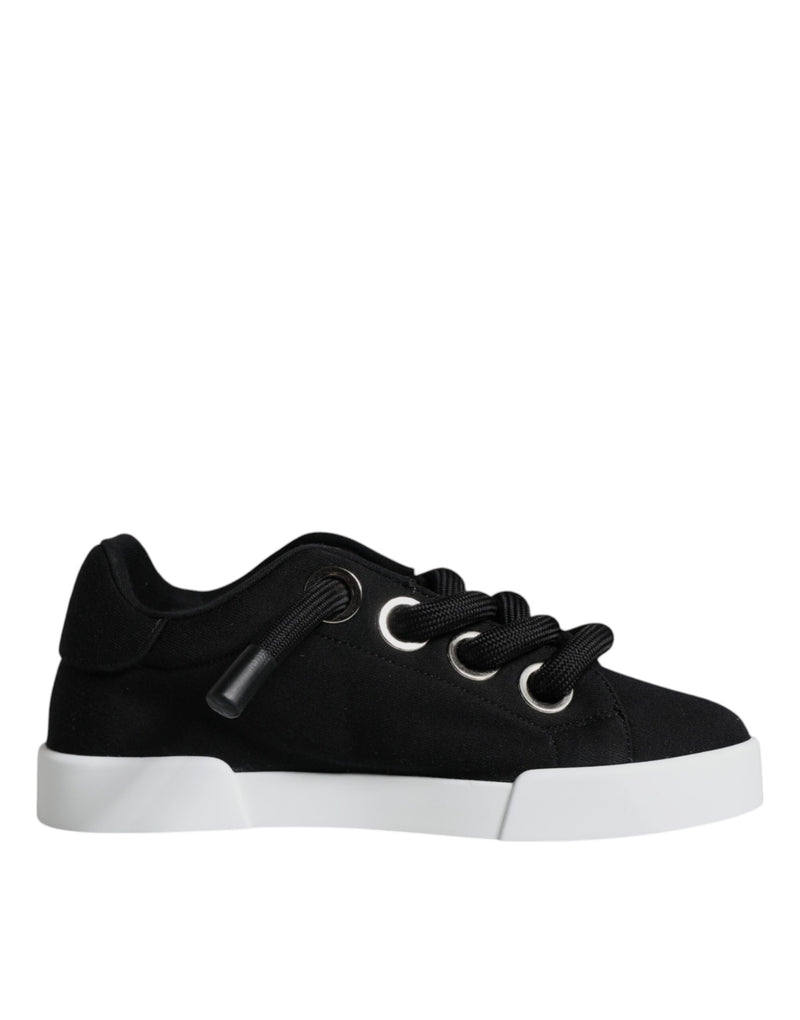 Black Portofino Low Top Sneakers Shoes Dolce & Gabbana