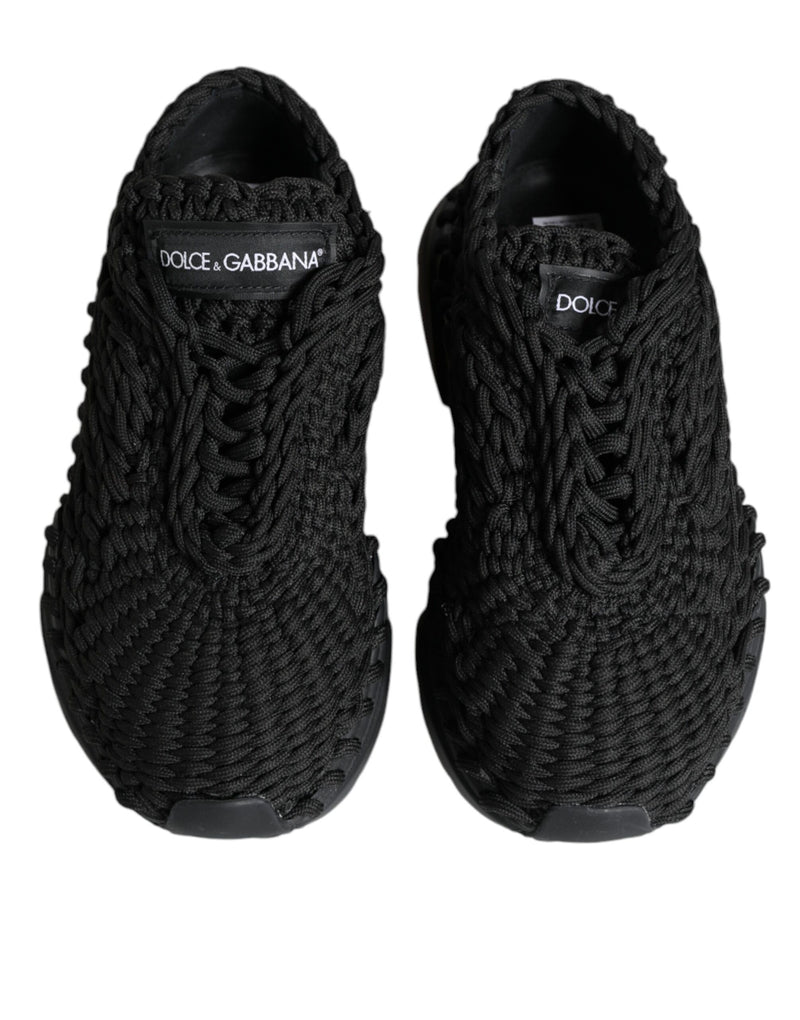 Black Knitted Daymaster Sneakers Shoes Dolce & Gabbana