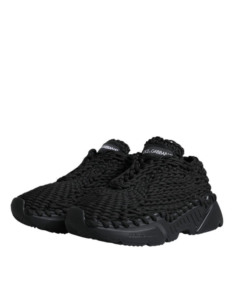 Black Knitted Daymaster Sneakers Shoes Dolce & Gabbana