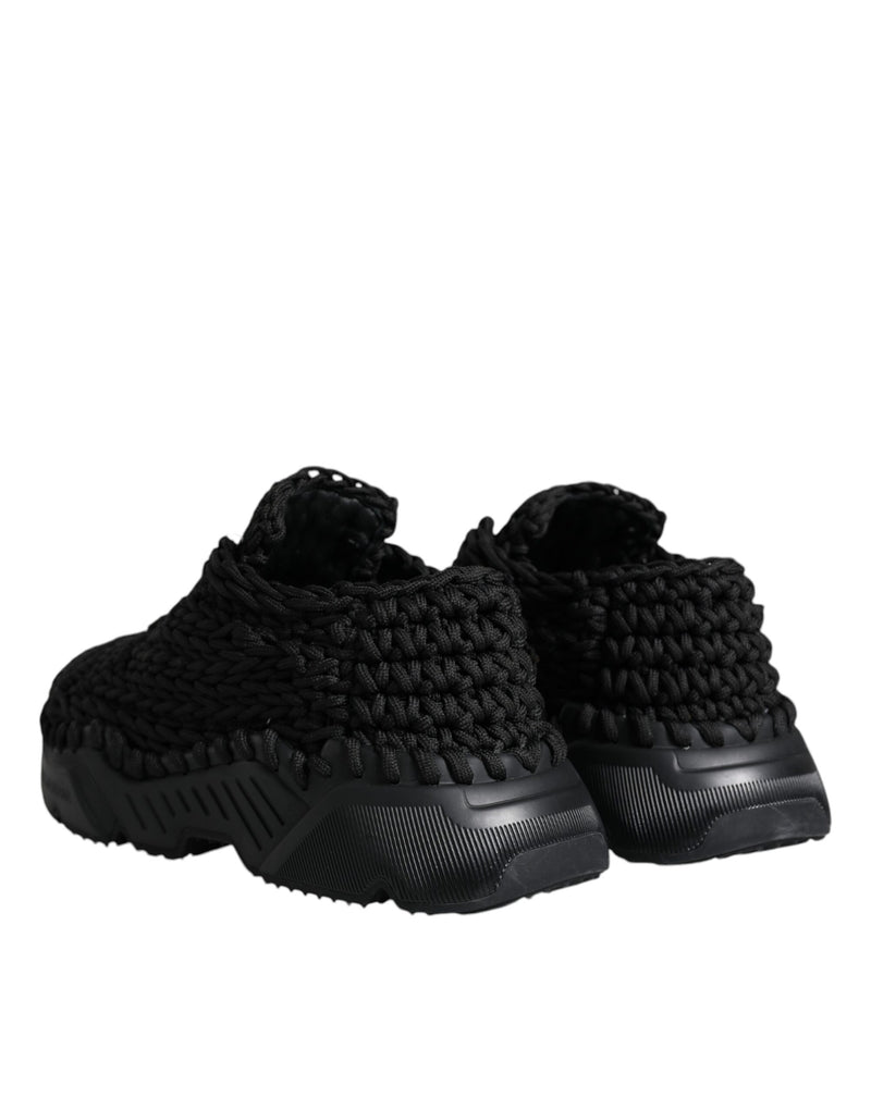 Black Knitted Daymaster Sneakers Shoes Dolce & Gabbana