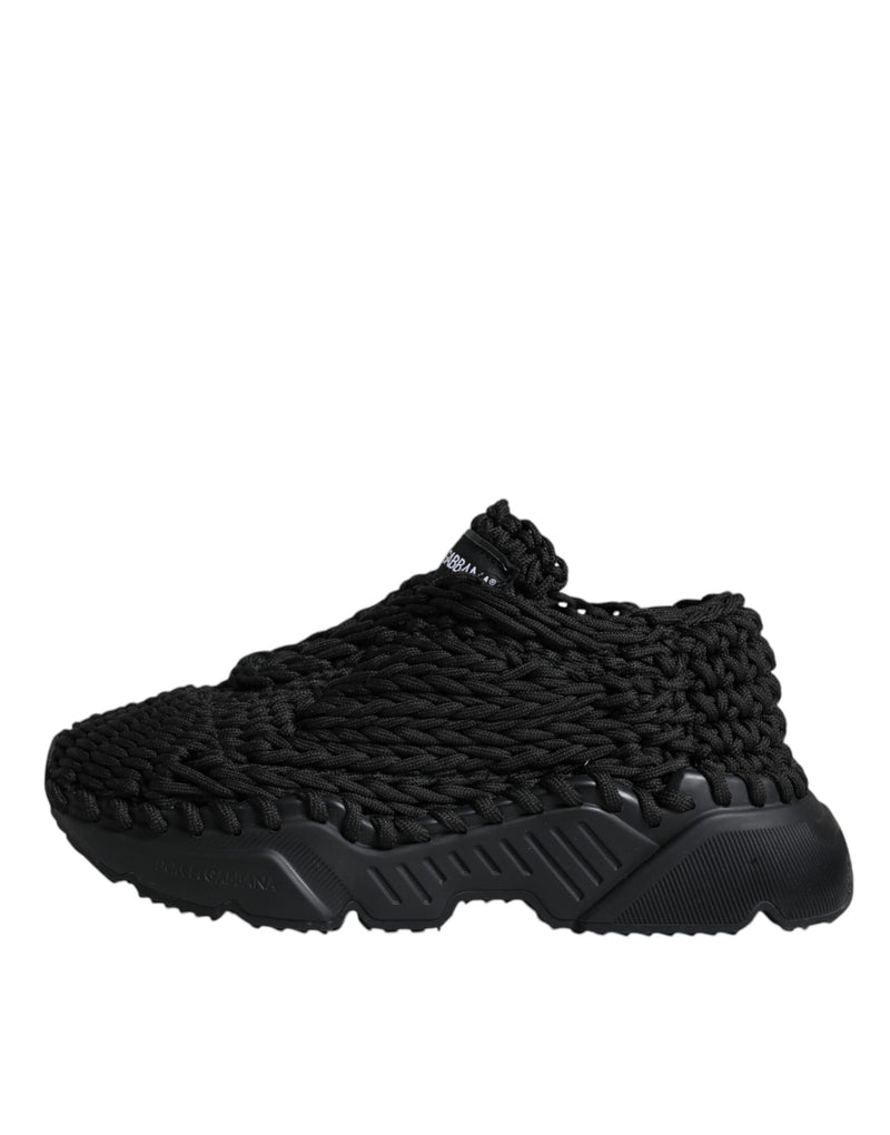 Black Knitted Daymaster Sneakers Shoes Dolce & Gabbana