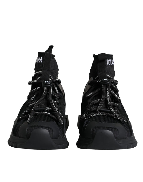 Black Sorrento Socks Logo Sneakers Shoes Dolce & Gabbana