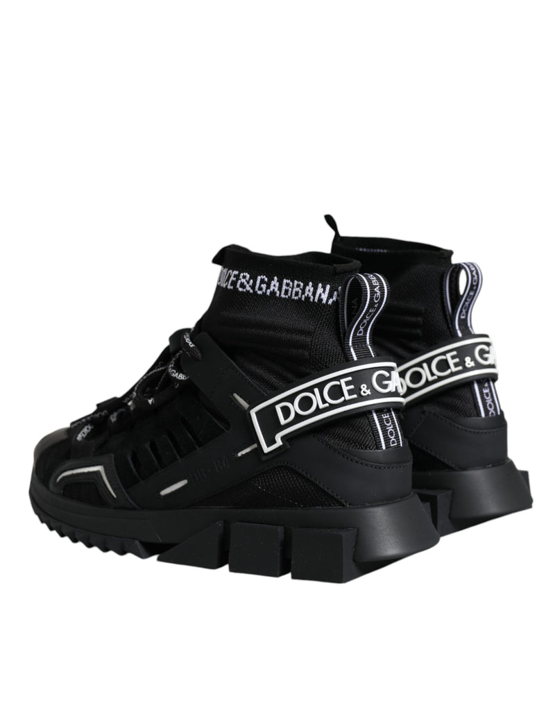 Black Sorrento Socks Logo Sneakers Shoes Dolce & Gabbana